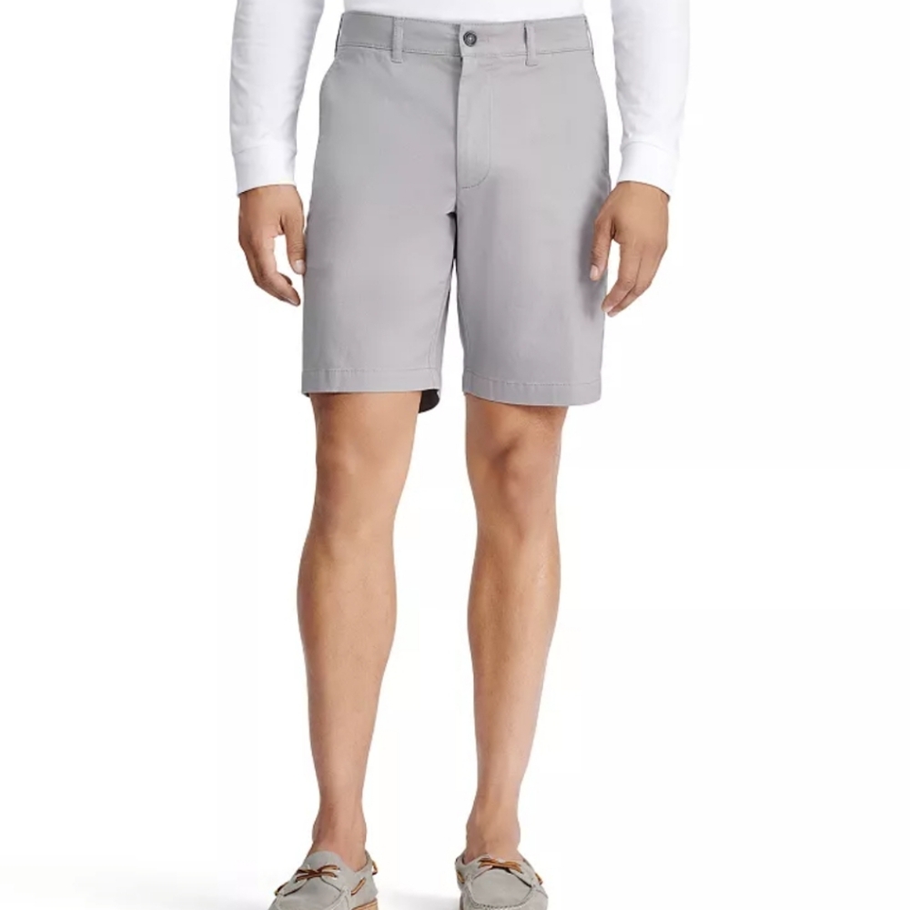 Izod Saltwater 9.5" Flat Front Men's Gray Shorts